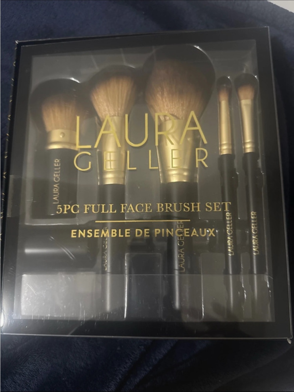 Laura Geller Black & Gold 5-Piece Full Face Brush Set